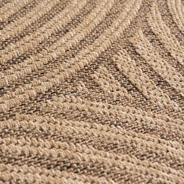 Hnedý okrúhly vnútorný a vonkajší koberec ø 120 cm Timber 1401 – Ayyildiz Carpets