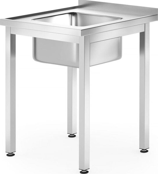 Drezová skrinka – skrutková, hĺbka 600 mm, HENDI, Profi Line, umývadlo uprostred, 600x600x(V)850 mm
