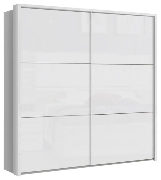ŠAT. SKRIŇA S POSUV. DVERAMI, biela, biela s vysokým leskom, 200,1/209,7/61,2 cm home24 - Skrine