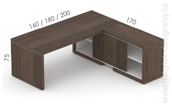 Manažérska zostava stola s komodou SOLID Z1, dĺžka stola 160cm (Manažérska zostava SOLID Z1, stôl s komodou, dĺžka stola 160cm)