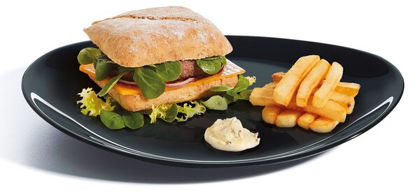 AMBITION Luminarc Steak Friends Time plytký tanier Black, 30 x 26 cm