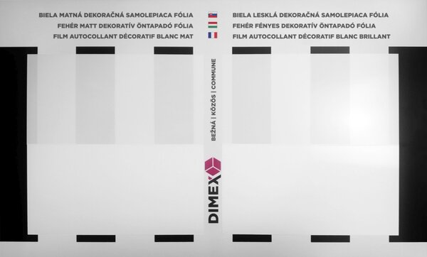 DIMEX | Samolepiace fólie s vysokou krycou schopnosťou DFM-47 | šírka 47 cm | BIELA ​​MATNÁ