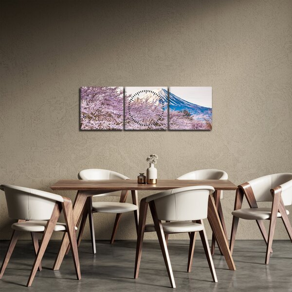 Obraz - Japonsko na jar (s hodinami) (90x30 cm)