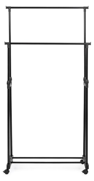 Čierny kovový pojazdný stojan na oblečenie 80x160x42 cm Roald – Yes Everyday
