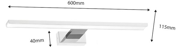Nástenné LED svietidlo Shine1, 1x LED 13,8w, 4000k, (60 cm), w/ch