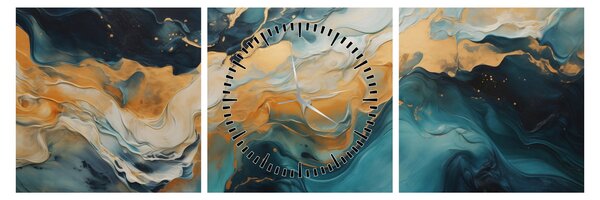 Obraz - Abstrakcia (s hodinami) (90x30 cm)