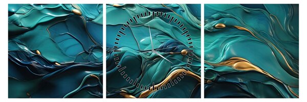 Obraz - Abstraktné textúry (s hodinami) (90x30 cm)