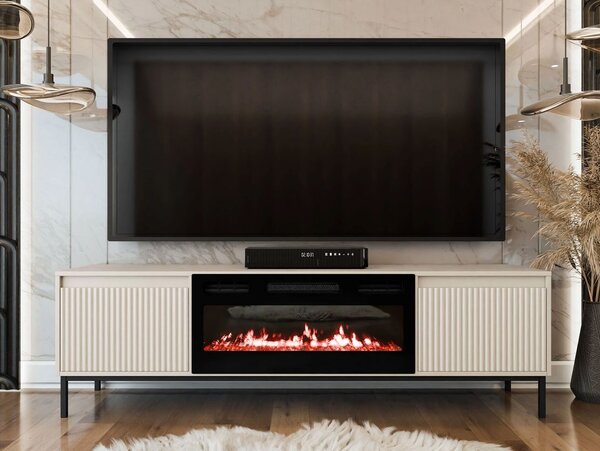 TV stolík s elektrickým krbom REMY - kašmír