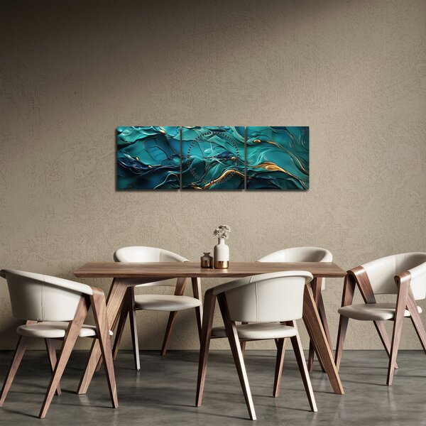 Obraz - Abstraktné textúry (s hodinami) (90x30 cm)