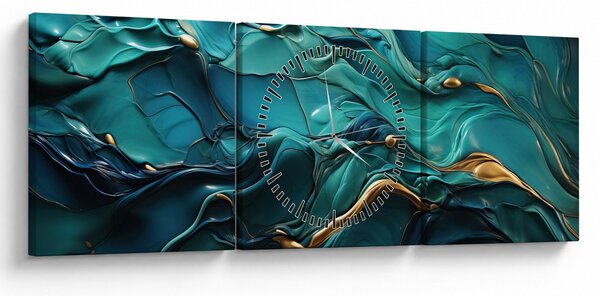 Obraz - Abstraktné textúry (s hodinami) (90x30 cm)