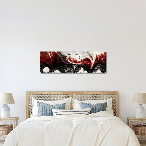 Obraz - Moderné abstrakcie (s hodinami) (90x30 cm)