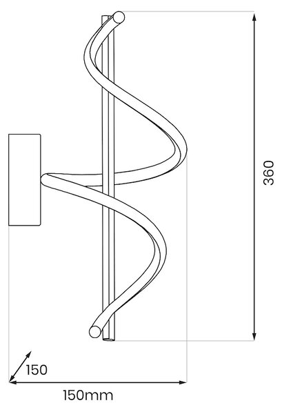 Nástenné LED svietidlo Twist, 2x LED 12w, 4000k, b