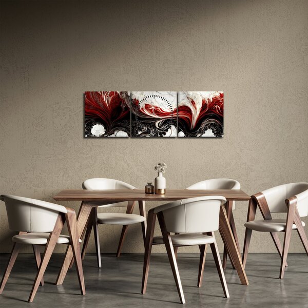 Obraz - Moderné abstrakcie (s hodinami) (90x30 cm)