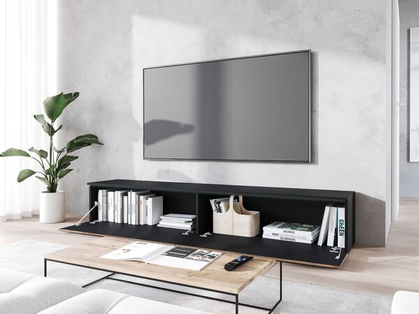 TV stolík s LED osvetlením 180 cm WILLA D - čierny grafit 1