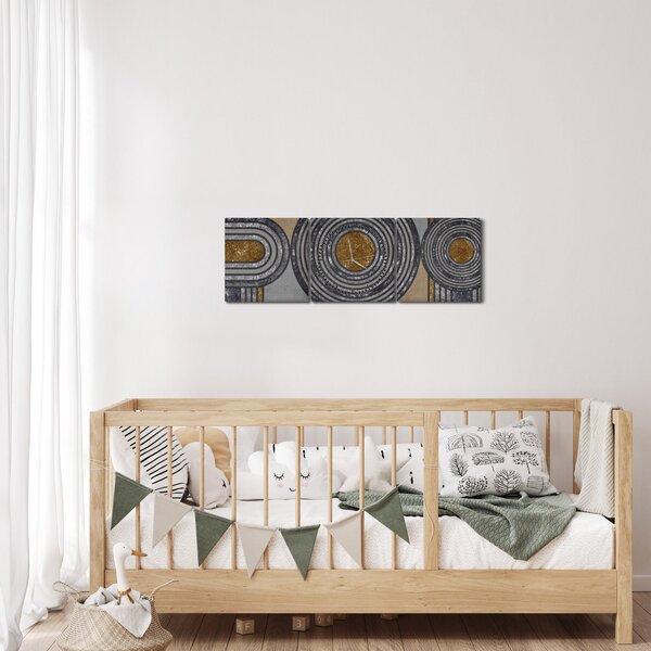 Obraz - Dekoratívne vzory (s hodinami) (90x30 cm)