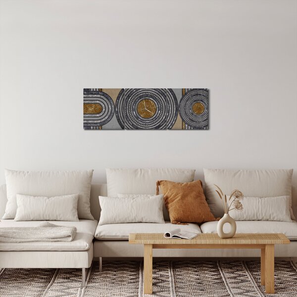 Obraz - Dekoratívne vzory (s hodinami) (90x30 cm)
