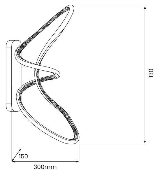 Nástenné LED svietidlo Tesoro, 1x LED 15w, 4000k, ch