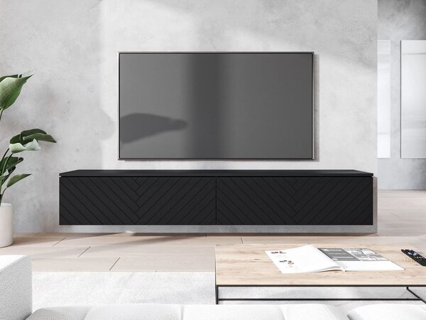 TV stolík s LED osvetlením 180 cm WILLA D - čierny grafit 1