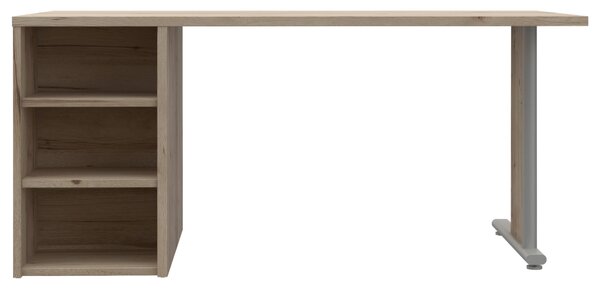 PÍSACÍ STÔL, biela, biela s vysokým leskom, priebežná dubová škárovka, 160/72,8/80 cm Premium Living - Kancelárske stoly