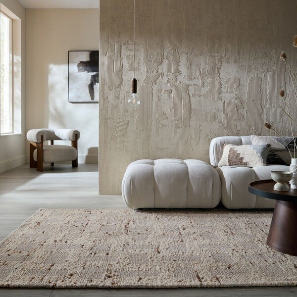 Ručne tkaný koberec s prímesou vlny v prírodnej farbe 140x200 cm Rova Blend – Flair Rugs