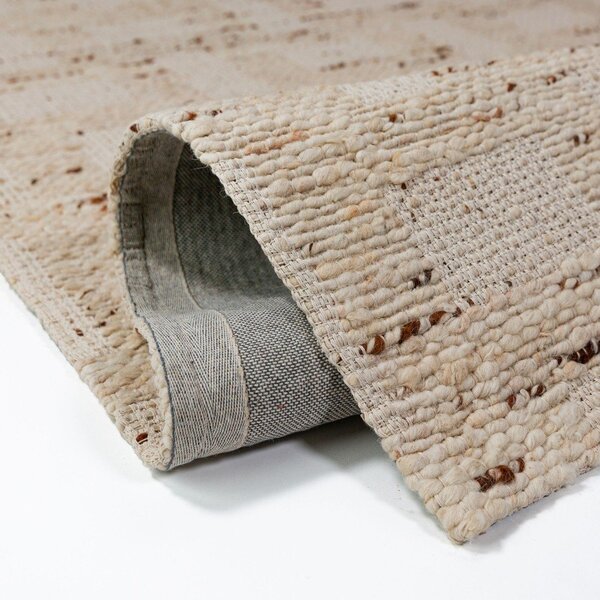 Ručne tkaný koberec s prímesou vlny v prírodnej farbe 140x200 cm Rova Blend – Flair Rugs