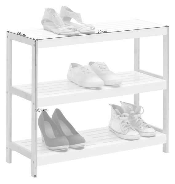 REGÁL NA TOPÁNKY, hnedá, biela, bambus, 70/58,5/26 cm Xora - Skrine, regály & police na topánky