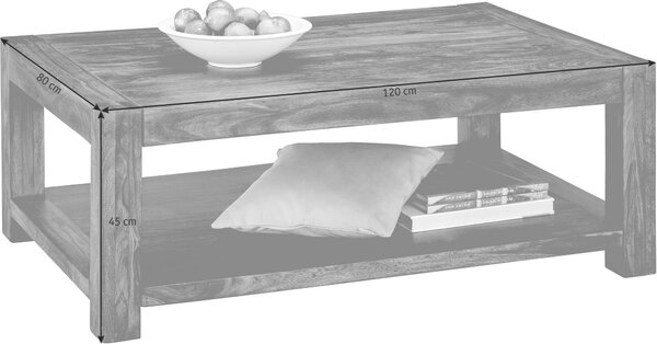 KONFERENČNÝ STOLÍK, farba indického palisandra, drevo, 120/80/45 cm Landscape - Stolíky do obývačky