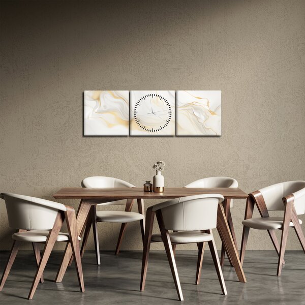 Obraz - Abstrakcia s dekorom (s hodinami) (90x30 cm)