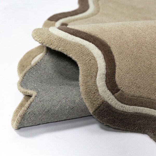 Ručne tkaný vlnený koberec v prírodnej farbe 160x230 cm Leo Scallop – Flair Rugs