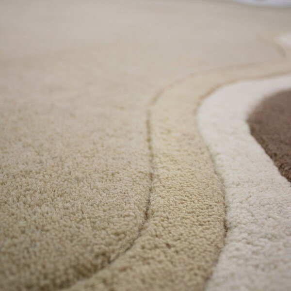 Ručne tkaný vlnený koberec v prírodnej farbe 160x230 cm Leo Scallop – Flair Rugs