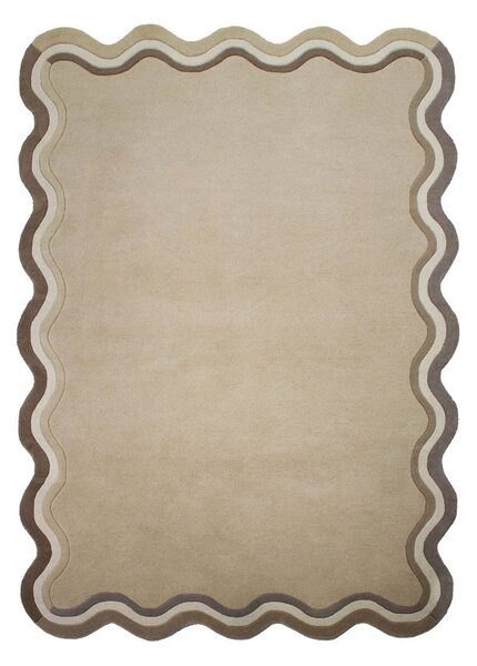 Ručne tkaný vlnený koberec v prírodnej farbe 160x230 cm Leo Scallop – Flair Rugs