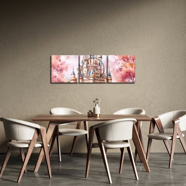 Obraz - Rozprávkový zámok (s hodinami) (90x30 cm)
