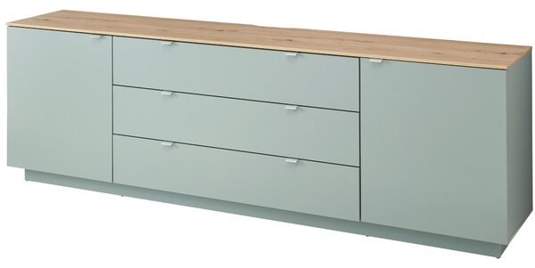 ŠIROKÁ KOMODA, mätovozelená, dub artisan, 240/77/44 cm Hom`in - Komody, Online Only