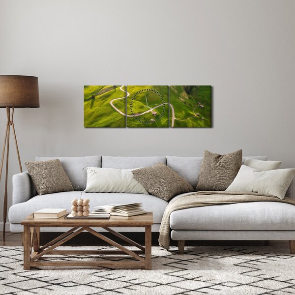 Obraz - Náhorná lúka (s hodinami) (90x30 cm)