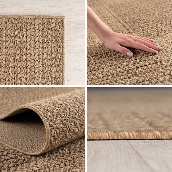 Hnedý okrúhly vnútorný a vonkajší koberec ø 80 cm Timber 1405 – Ayyildiz Carpets