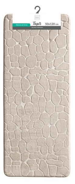 Béžová textilná kúpeľňová predložka 50x120 cm Ricochet – douceur d'intérieur