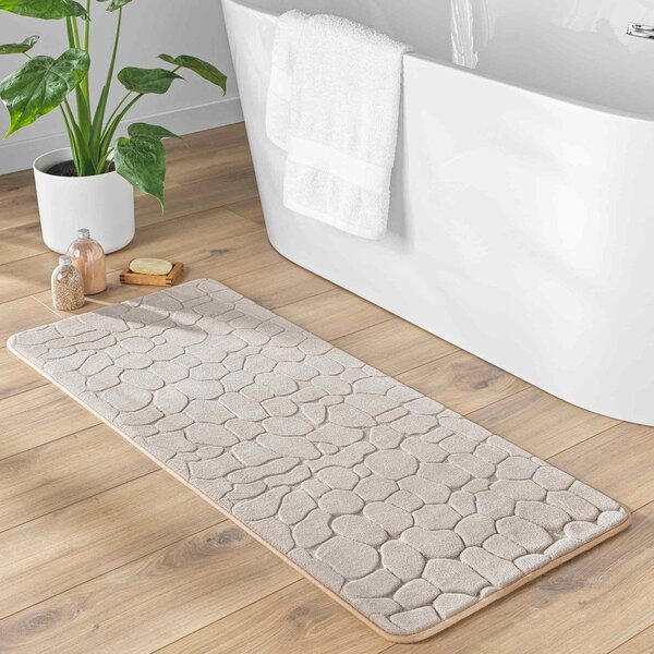 Béžová textilná kúpeľňová predložka 50x120 cm Ricochet – douceur d'intérieur