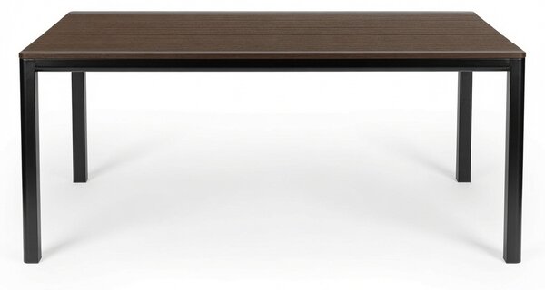 Veľký záhradný stôl pre 8 osôb, 180 × 90 cm, na terasu alebo do záhrady, s hnedou doskou, MultiGarden