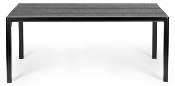 Veľký záhradný stôl pre 8 osôb, 180 × 90 cm, na terasu alebo do záhrady, sivá doska, MultiGarden