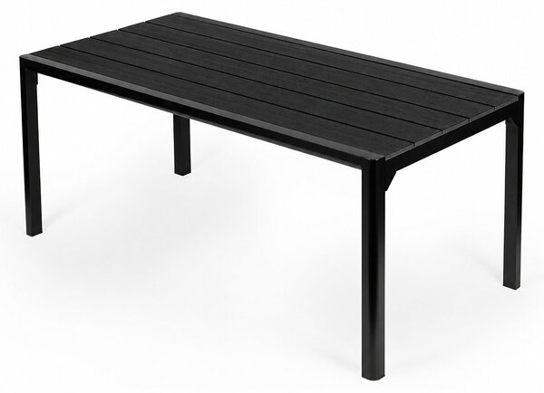 Veľký záhradný stôl pre 8 osôb, 180 × 90 cm, na terasu alebo do záhrady, čierny, MultiGarden