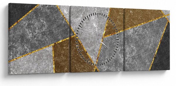 Obraz - Imitácia materiálov (s hodinami) (90x30 cm)