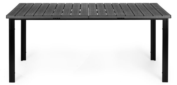 Veľký záhradný stôl pre 8 osôb, 180 × 90 cm, na terasu alebo do záhrady, sivá doska, MultiGarden