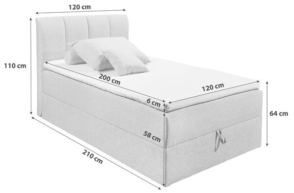 BOXSPRINGOVÁ POSTEĽ, 120/200 cm bahenná hnedá MID.YOU - Postele, Online Only