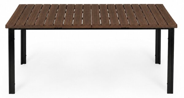 Veľký záhradný stôl pre 8 osôb, 180 × 90 cm, na terasu alebo do záhrady, s hnedou doskou, MultiGarden
