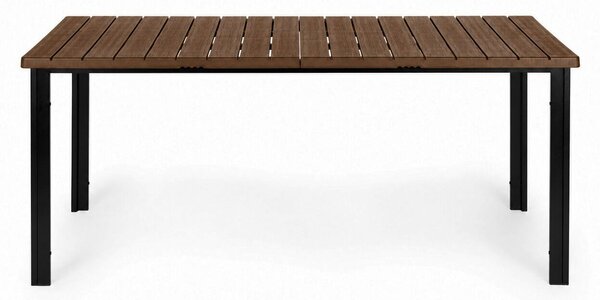 Veľký záhradný stôl pre 8 osôb, 180 × 90 cm, na terasu alebo do záhrady, s hnedou doskou, MultiGarden