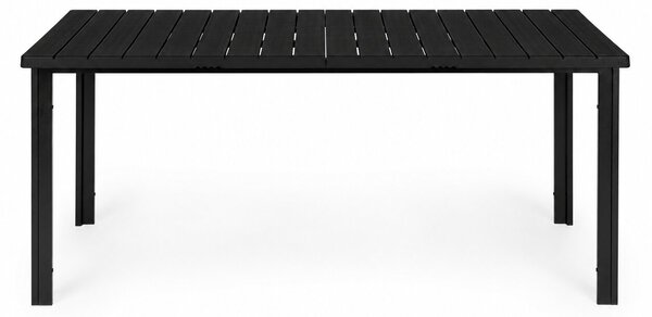 Veľký záhradný stôl pre 8 osôb, 180 × 90 cm, na terasu alebo do záhrady, čierny, MultiGarden