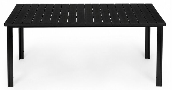Veľký záhradný stôl pre 8 osôb, 180 × 90 cm, na terasu alebo do záhrady, čierny, MultiGarden