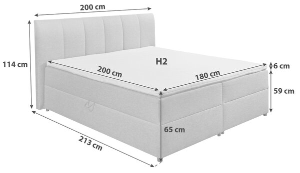 BOXSPRINGOVÁ POSTEĽ, 180/200 cm, bahenná hnedá MID.YOU - Postele, Online Only