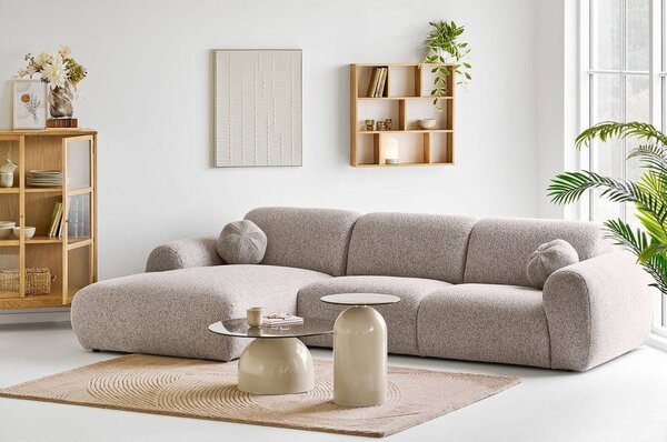 Sivobéžová rohová pohovka (ľavý roh/s leňoškou) Clyde – House Nordic