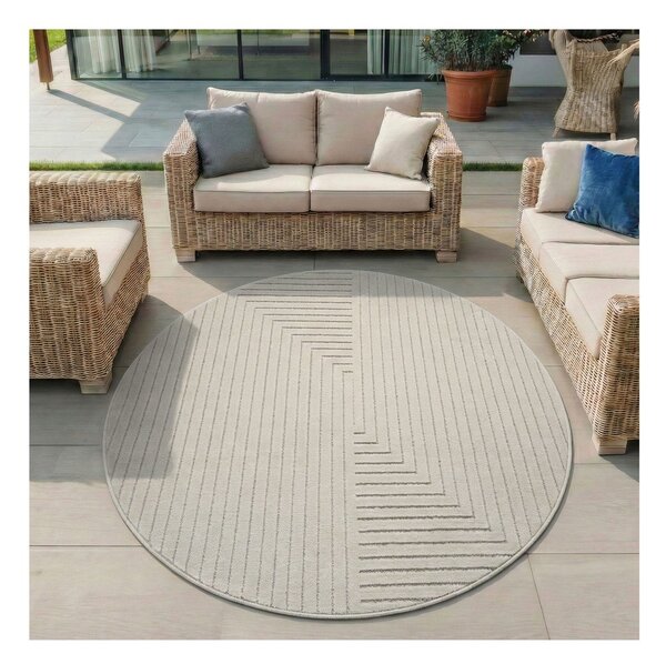 Krémovobiely okrúhly vnútorný a vonkajší koberec ø 80 cm Nova 1202 – Ayyildiz Carpets